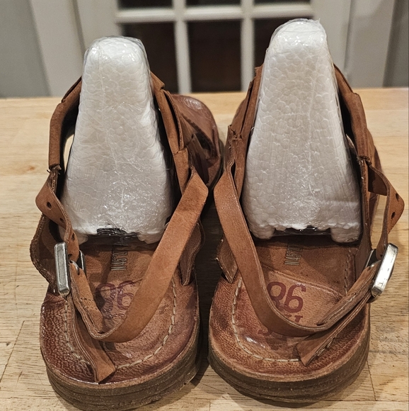 A.S.98 Rowe Slingback Flat SANDALS Size EU 41 Whiskey Brown Leather - Picture 4 of 7